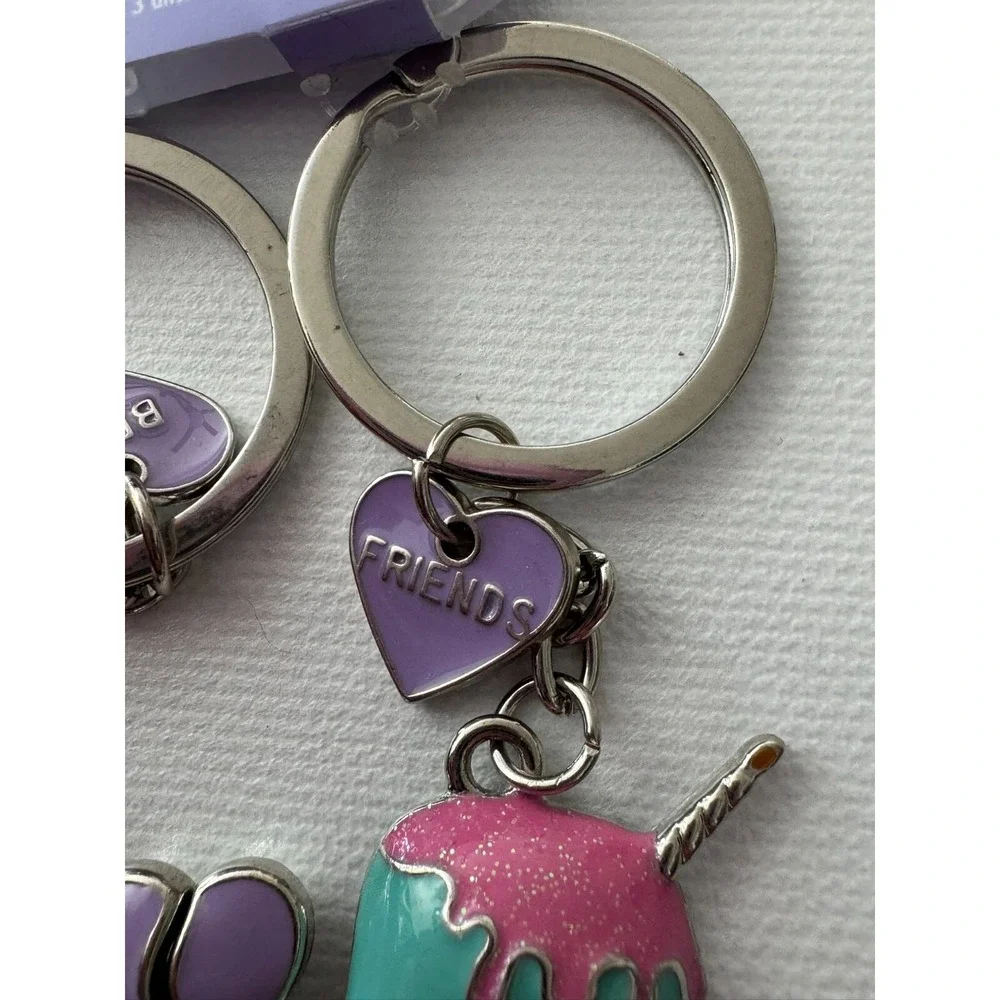 Claire's Best Friends Unicorn‎ Cupcake Keychains Key Rings Set of 2 Magnetic BFF